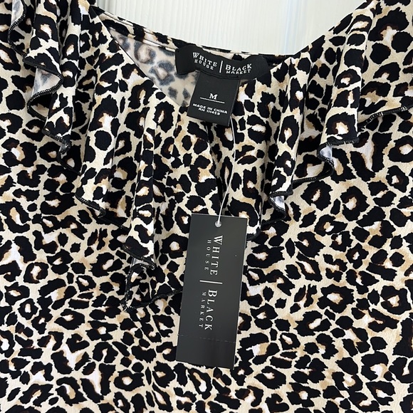 WHBM Leopard Print Tank with Ruffled Neckline - Size Medium - NWT - Picture 7 of 7
